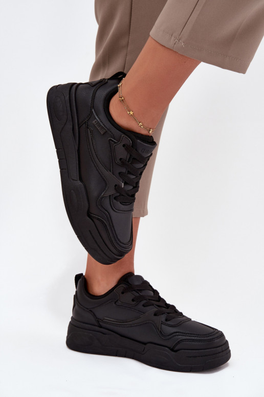 Sneakers Stilvollllschuhe Feminin mit einer Plattform Big Star SS274589 HI-POLY SYSTEM schZuarze Farbe