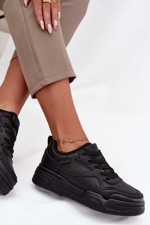 Sneakers Stilvollllschuhe Feminin mit einer Plattform Big Star SS274589 HI-POLY SYSTEM schZuarze Farbe