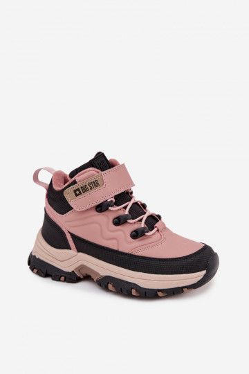 Schuhe Schneestiefel Kindisch mit Klebeverschlüssen Big Star SS374011 pinke Farbe