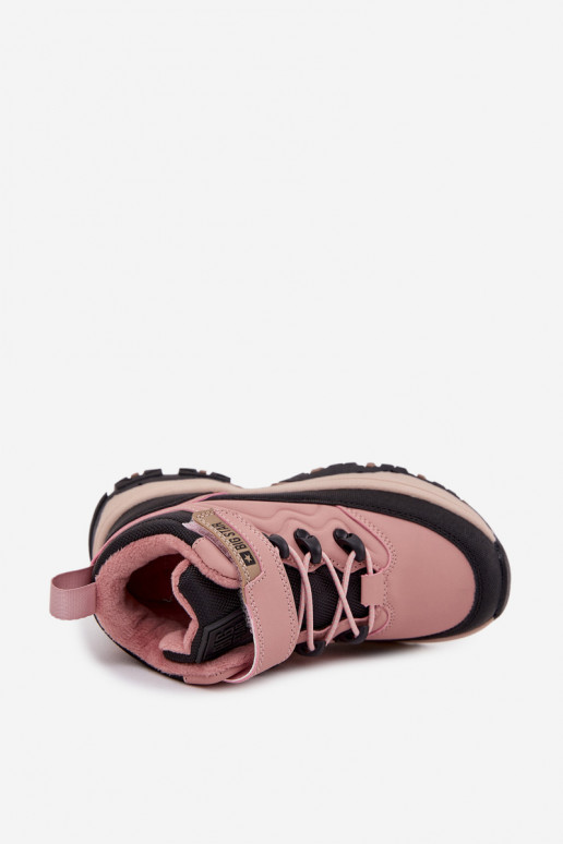 Schuhe Schneestiefel Kindisch mit Klebeverschlüssen Big Star SS374011 pinke Farbe