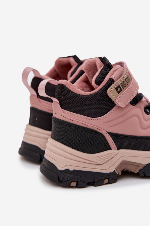 Schuhe Schneestiefel Kindisch mit Klebeverschlüssen Big Star SS374011 pinke Farbe