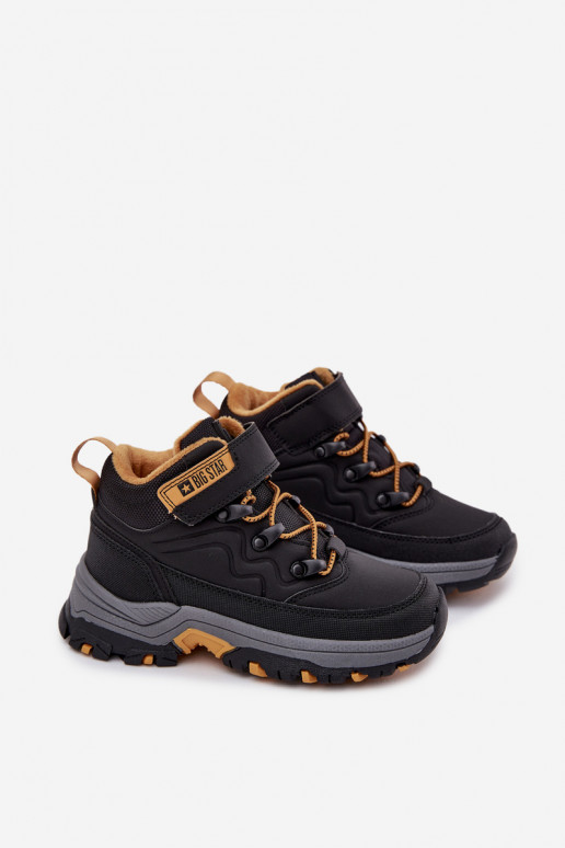 Schuhe Schneestiefel Kindisch mit Klebeverschlüssen Big Star SS374013 schZuarze Farbe