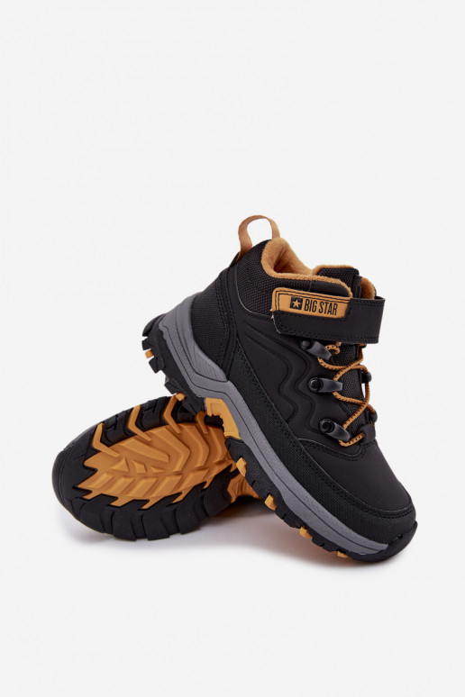 Schuhe Schneestiefel Kindisch mit Klebeverschlüssen Big Star SS374013 schZuarze Farbe