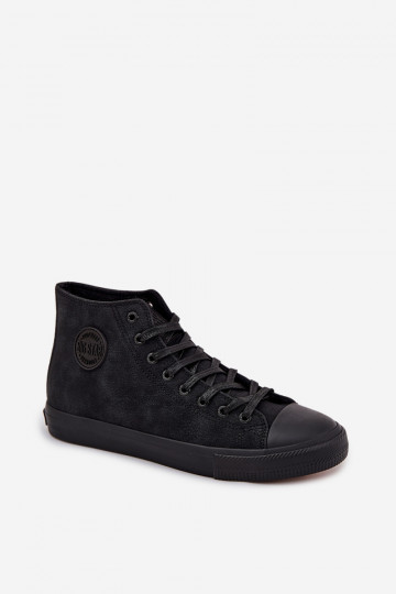 Schwarze warme Herren-Sneaker aus Kunstleder "Big Star OO174247 HI-POLY SYSTEM"