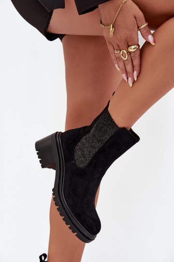 stylische Stiefel Feminin sich Zuarm laufen Klocke schZuarze Farbe Zoralia 2