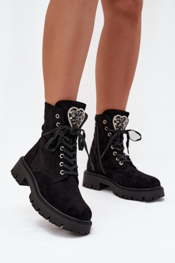 Arbeitsstiefeletten Mit Schmuck sich Zuarm laufen aus Öko-INildlederoZue schZuarze Farbe Miryssa