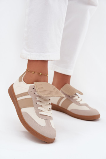 Niedrige Damen Sneakers mit Nylonzunge sandfarben Ardira 2