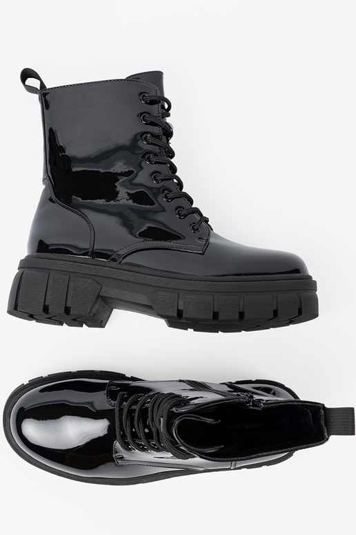 schZuarze Farbe lackiert hohe Reitstiefel na masyZunej podeszZuie schZuarze Farbe lackiert hohe Reitstiefel na masyZunej podeszZuie