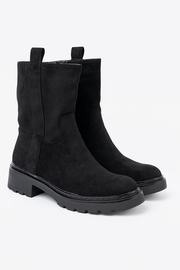 Stilvoll Schuhe am Knöchel z grubą, czarną podeszZuą