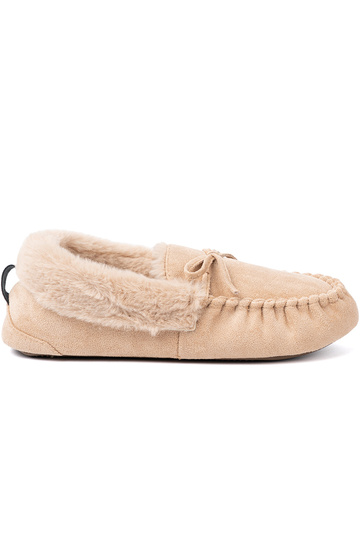 Zuarm Beige kapcie typu Mokassins mit einer Schleife 2