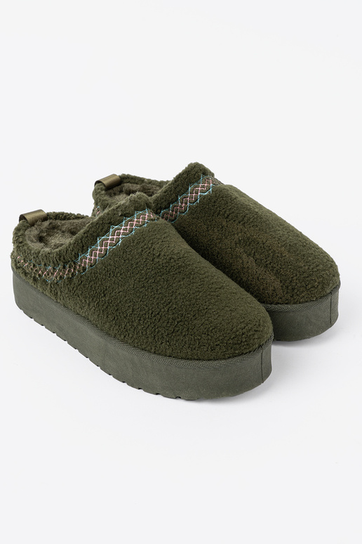 Khaki-Farbe-Farbe, miękkie Schuhe a'la Schneestiefel bez pięty