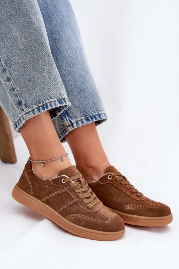 aus INildleder Niedrig Sneakers Stilvollllschuhe Feminin braune Farbe Paliana