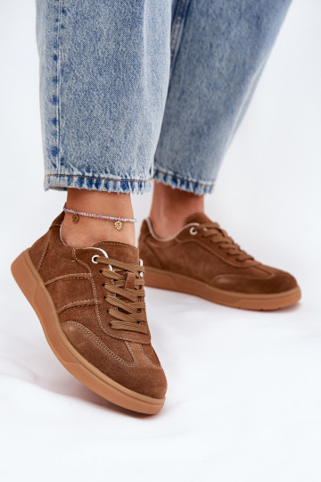 aus INildleder Niedrig Sneakers Stilvollllschuhe Feminin braune Farbe Paliana 2