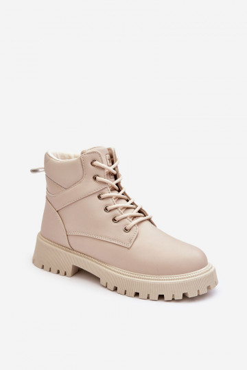 Damen gefütterte sandfarbene Schuhe mit Reißverschluss Gremiva