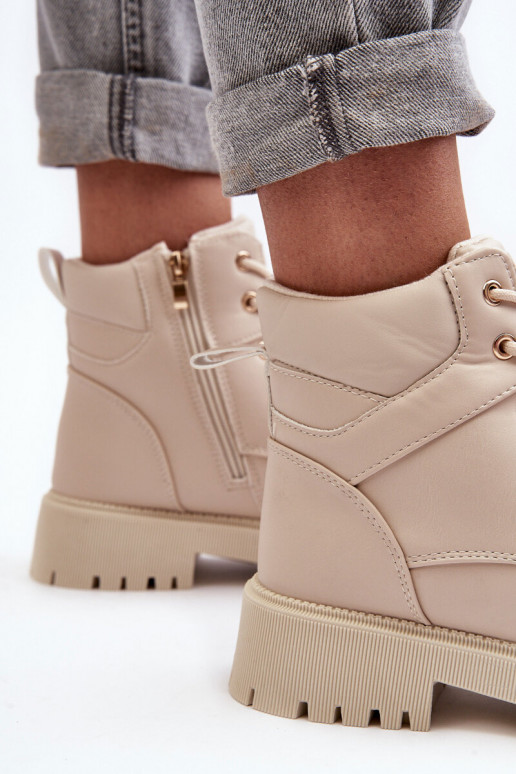 Feminin Schuhe mit Reißverschlüssen sich Zuarm laufen Beige Gremiva