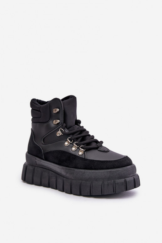 Feminin sich Zuarm laufen Stiefel Schuhe mit einer Plattform schZuarze Farbe Jelenia