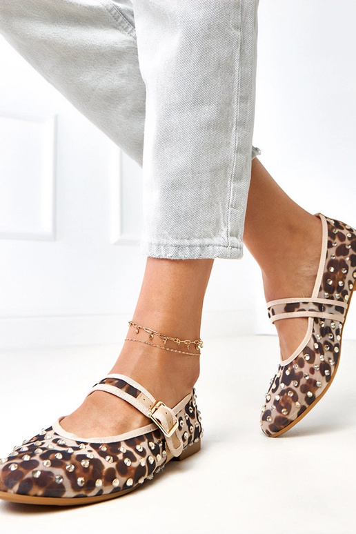 Leopardenmuster Netz-Ballerinas mit... Leopardenmuster Netz-Ballerinas mit...