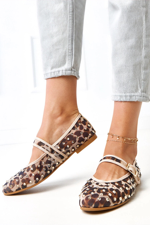 Leopardenmuster Netz-Ballerinas mit... Leopardenmuster Netz-Ballerinas mit...