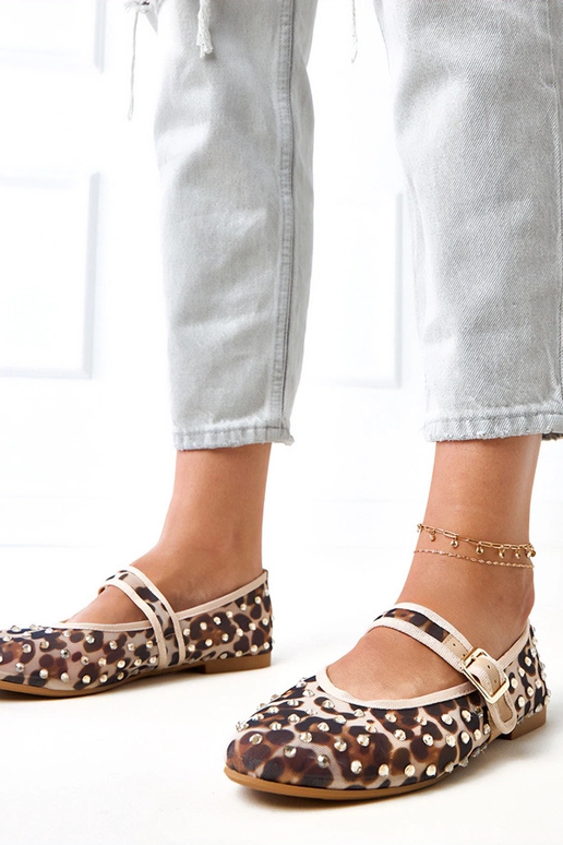 Leopardenmuster Netz-Ballerinas mit... Leopardenmuster Netz-Ballerinas mit...