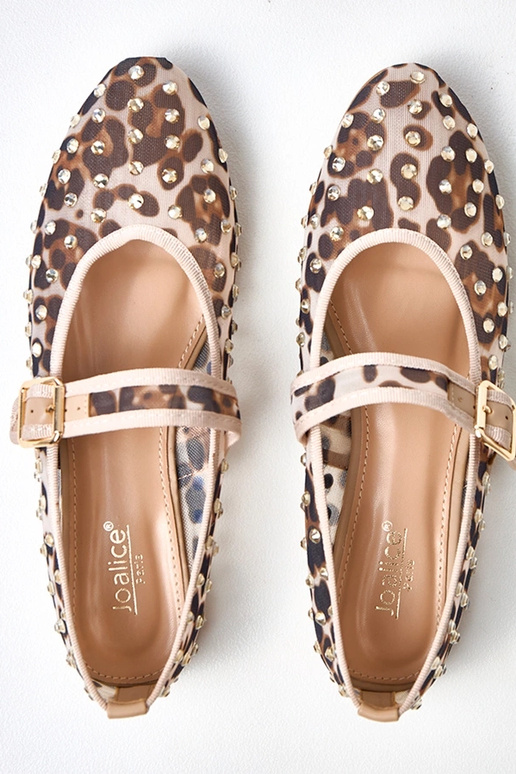 Leopardenmuster Netz-Ballerinas mit... Leopardenmuster Netz-Ballerinas mit...