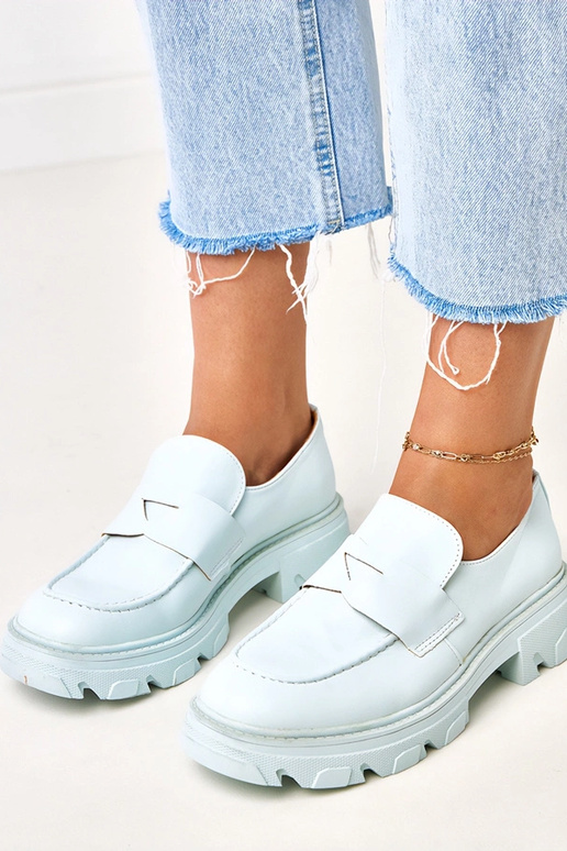 Kirna Damenmokassins aus blauen...