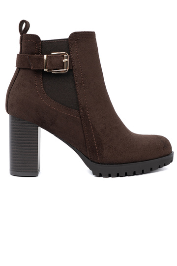 dunkelbraun Stiefel mit Zierschnalle 2