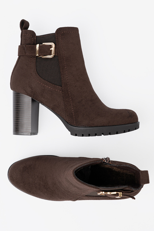 dunkelbraun Stiefel mit Zierschnalle dunkelbraun Stiefel mit Zierschnalle