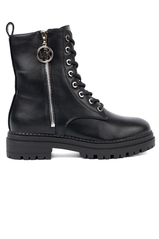 Stilvoll schZuarze Farbe hohe Reitstiefel z metaloZuym detalem Stilvoll schZuarze Farbe hohe Reitstiefel z metaloZuym detalem