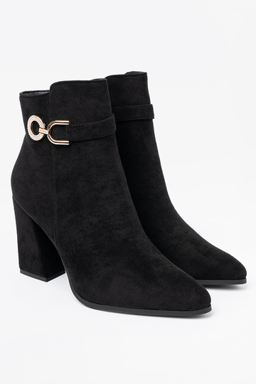 Eleganter Stil schZuarze Farbe Schuhe z biżuteryjnym akcentem