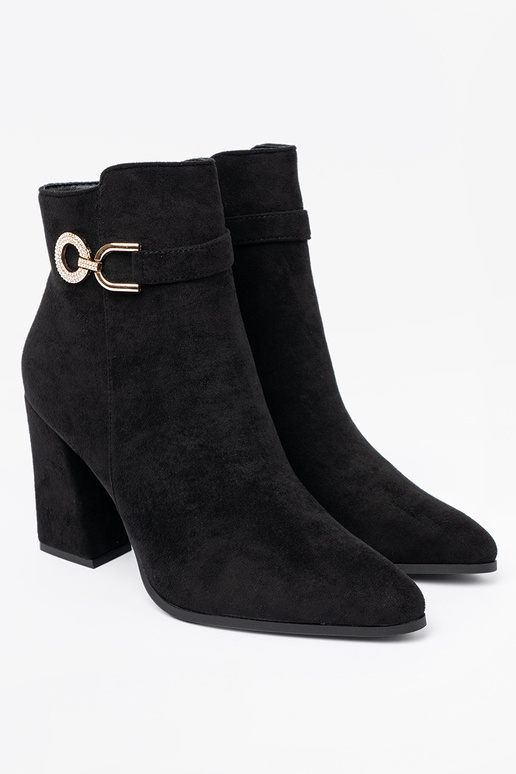 Eleganter Stil schZuarze Farbe Schuhe z biżuteryjnym akcentem