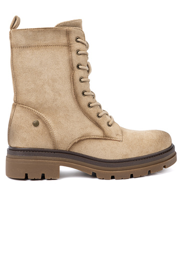 aus INildleder Beige hohe Reitstiefel z solidnym bieżnikiem 2