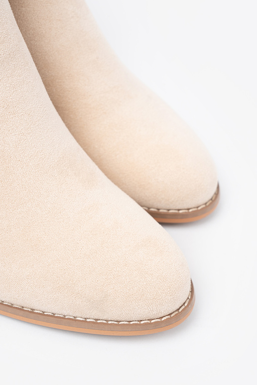 elfenbeinfarbe Stiefel mit Zierschnalle elfenbeinfarbe Stiefel mit Zierschnalle