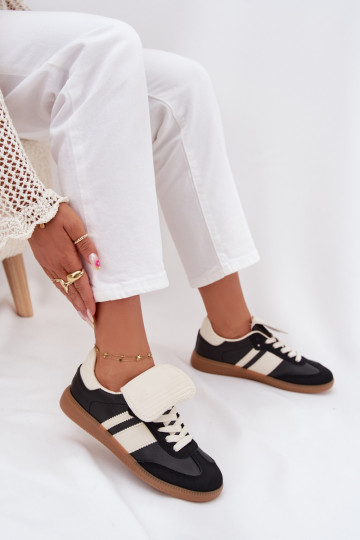 Niedrig Sneakers Stilvollllschuhe FemininINyZuiniętym Językiem schZuarze Farbe Ardira