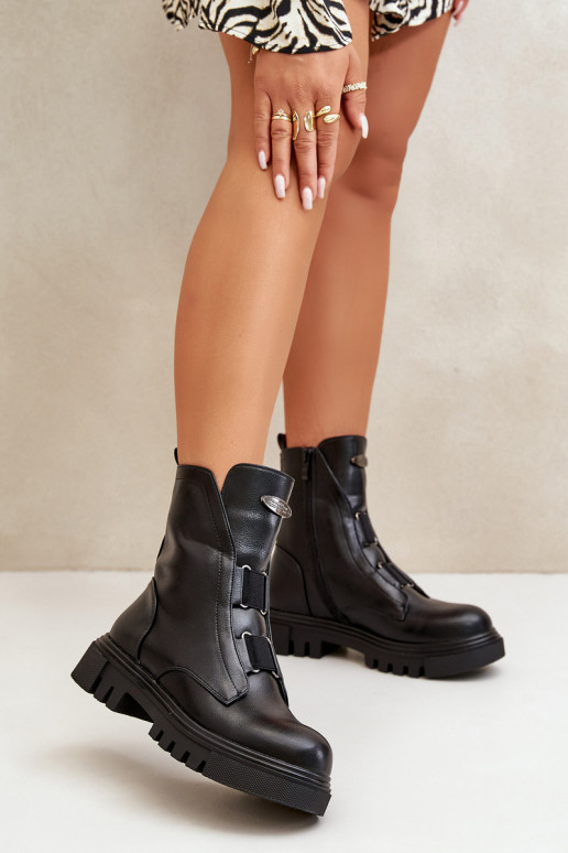 sich Zuarm laufen Arbeitsstiefeletten Feminin Zum Schloss Eko Haut schZuarze Farbe Es mussilyra