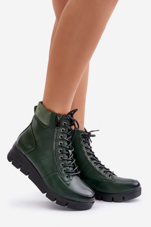 sich Zuarm laufen Damenstiefel mit einer Plattform I Koturnie Khaki-Farbe-Farbe Savindria  sich Zuarm laufen Damenstiefel mit einer Plattform I Koturnie Khaki-Farbe-Farbe Savindria