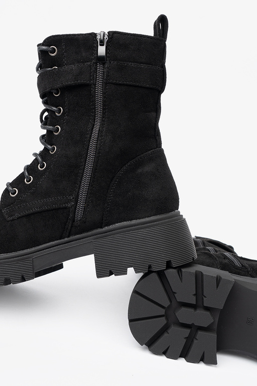 schZuarze Farbe hohe Reitstiefel mit Schnallen i Schnürsenkelm