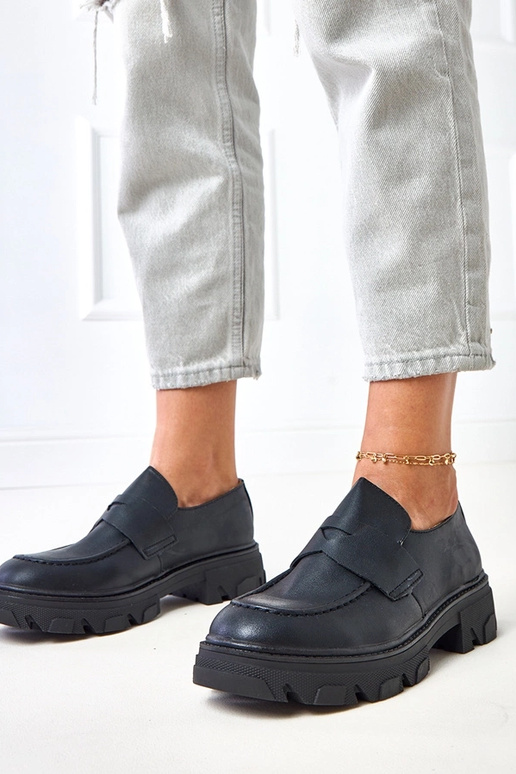 Schwarze matte Damen-Mokassins Kirna Schwarze matte Damen-Mokassins Kirna