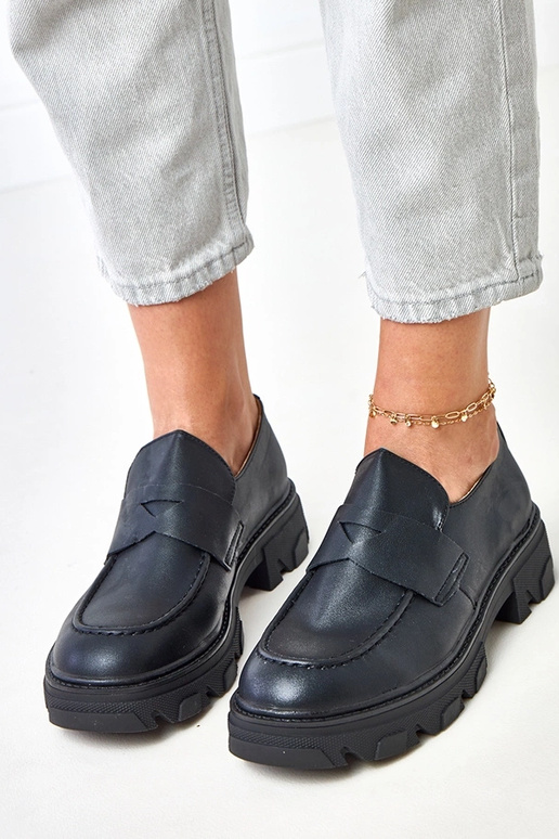 Schwarze matte Damen-Mokassins Kirna Schwarze matte Damen-Mokassins Kirna