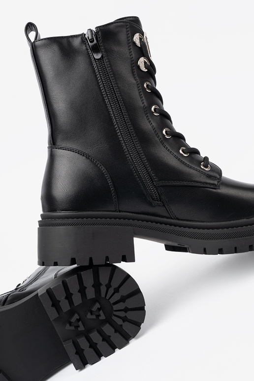 schZuarze Farbe hohe Reitstiefel mit metallischem Finish