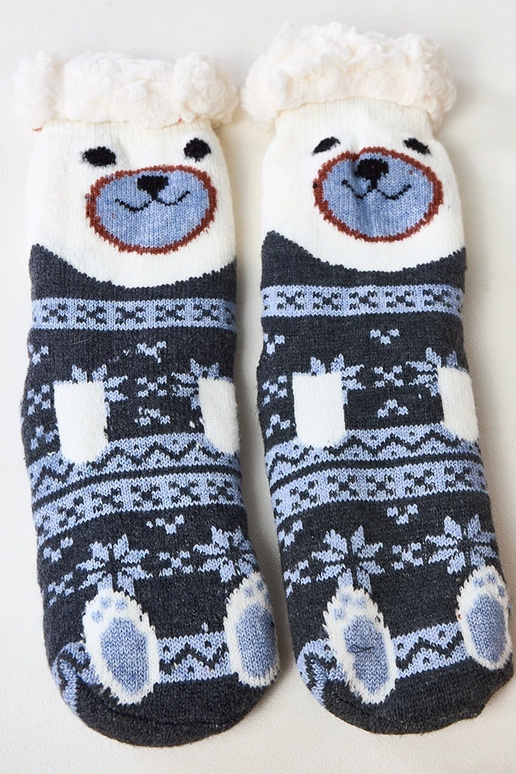 Graphitfarbene Socken mit Fell Lotis Graphitfarbene Socken mit Fell Lotis
