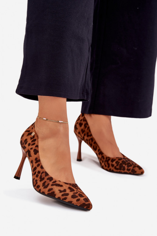 Damen High Heels mit Leopardenmuster „Vinceza 62264" in braun