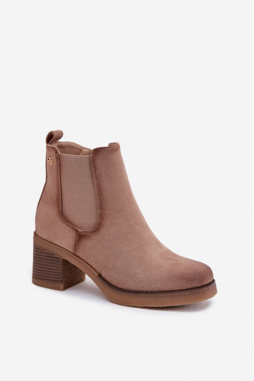 stylische Stiefel Feminin mit Absätzen sich Zuarm laufen Beige Zelia