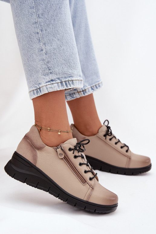 Haut Schuhe Feminin Auf einem Keil Vinceza 39964 Beige Haut Schuhe Feminin Auf einem Keil Vinceza 39964 Beige