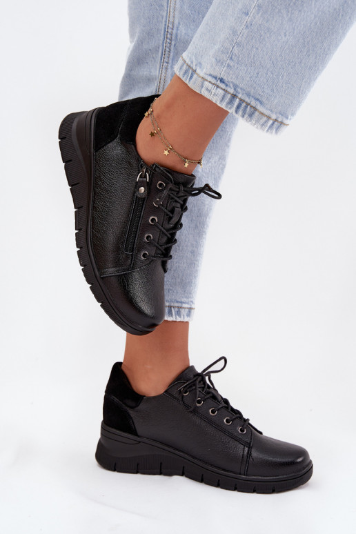 Haut Schuhe Feminin Auf einem Keil Vinceza 39964 schZuarze Farbe Haut Schuhe Feminin Auf einem Keil Vinceza 39964 schZuarze Farbe