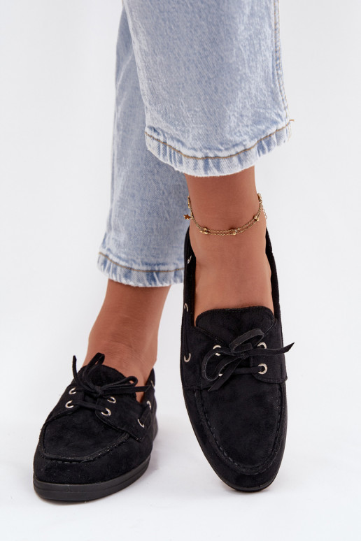 Schuhe Mokassins für Damen mit stilvollen Details schZuarze Farbe Calivra Schuhe Mokassins für Damen mit stilvollen Details schZuarze Farbe Calivra