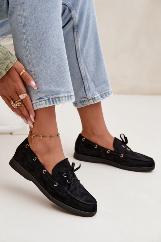 Schuhe Mokassins für Damen mit stilvollen Details schZuarze Farbe Calivra Schuhe Mokassins für Damen mit stilvollen Details schZuarze Farbe Calivra