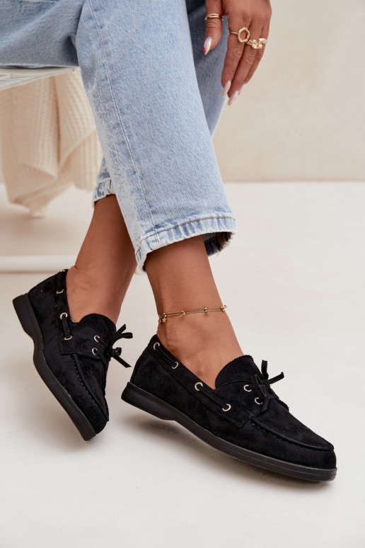 Schuhe Mokassins für Damen mit stilvollen Details schZuarze Farbe Calivra Schuhe Mokassins für Damen mit stilvollen Details schZuarze Farbe Calivra