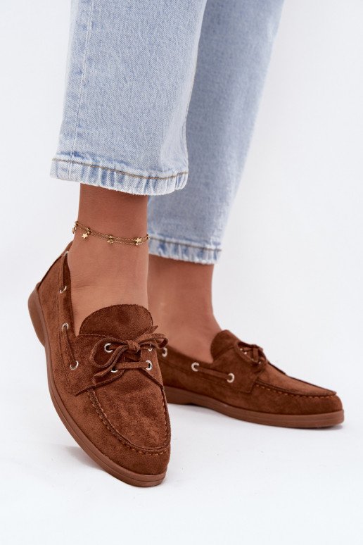 Schuhe Mokassins für Damen mit stilvollen Details braune Farbe Calivra Schuhe Mokassins für Damen mit stilvollen Details braune Farbe Calivra