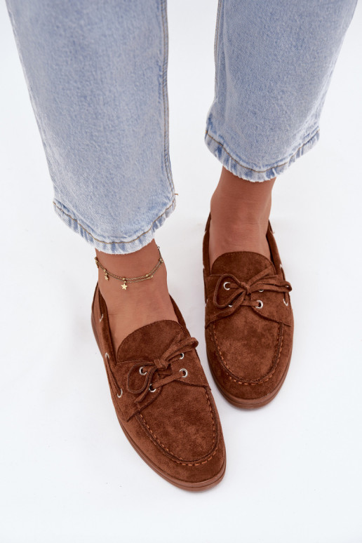 Schuhe Mokassins für Damen mit stilvollen Details braune Farbe Calivra Schuhe Mokassins für Damen mit stilvollen Details braune Farbe Calivra
