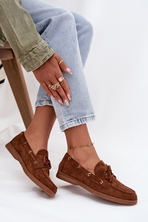 Schuhe Mokassins für Damen mit stilvollen Details braune Farbe Calivra Schuhe Mokassins für Damen mit stilvollen Details braune Farbe Calivra